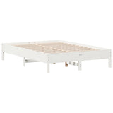 Cadre de lit sans matelas blanc 160x200 cm bois de pin massif