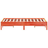 Bed frame without mattress brown wax 160x200cm solid pine wood