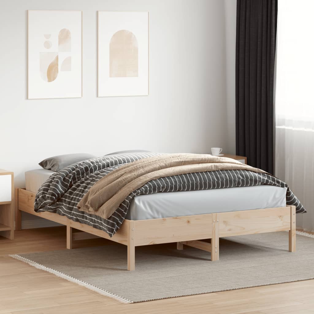 Cadre de lit sans matelas 150x200 cm bois de pin massif