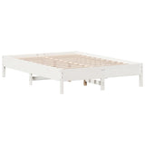 Cadre de lit sans matelas blanc 150x200 cm bois de pin massif