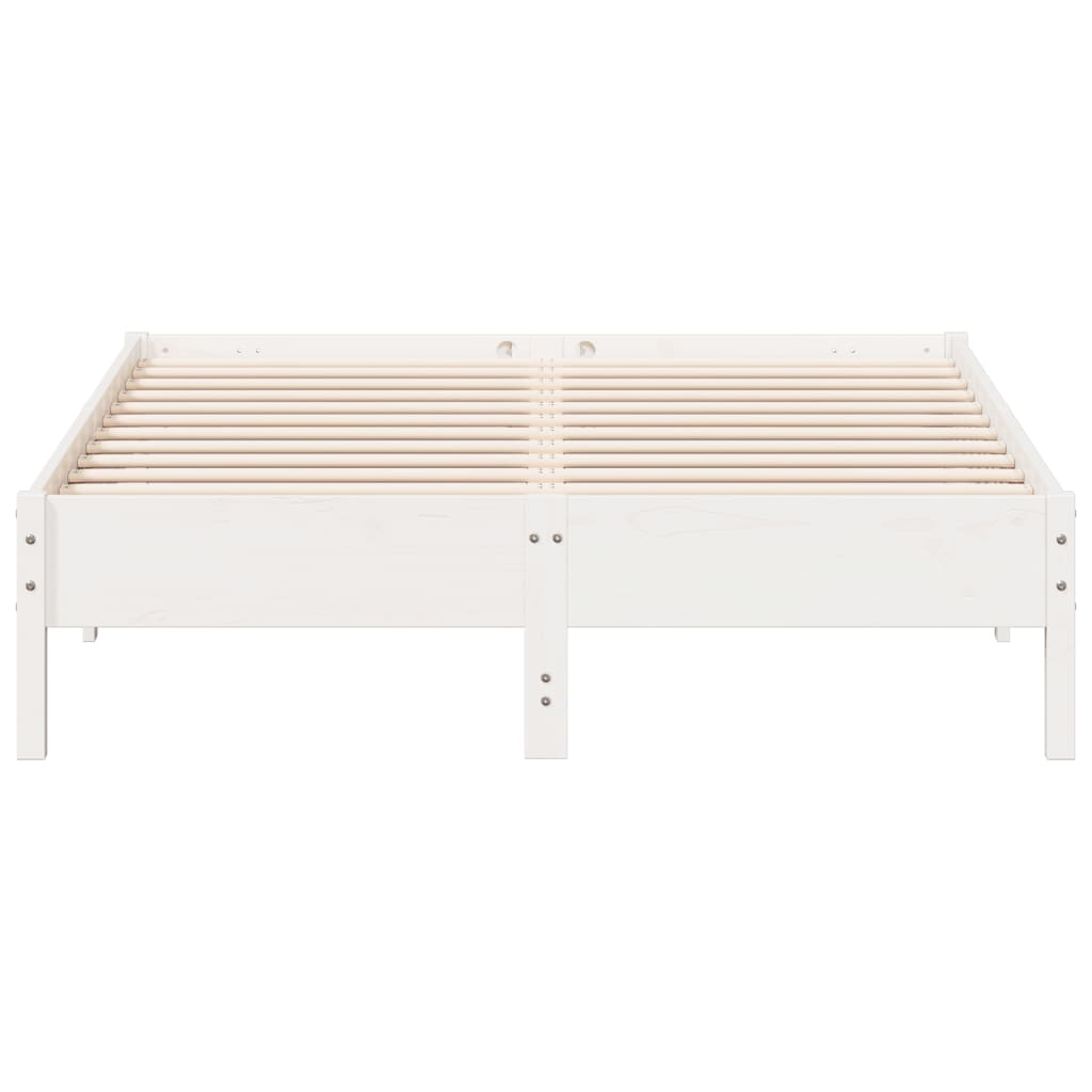 Cadre de lit sans matelas blanc 140x200 cm bois de pin massif