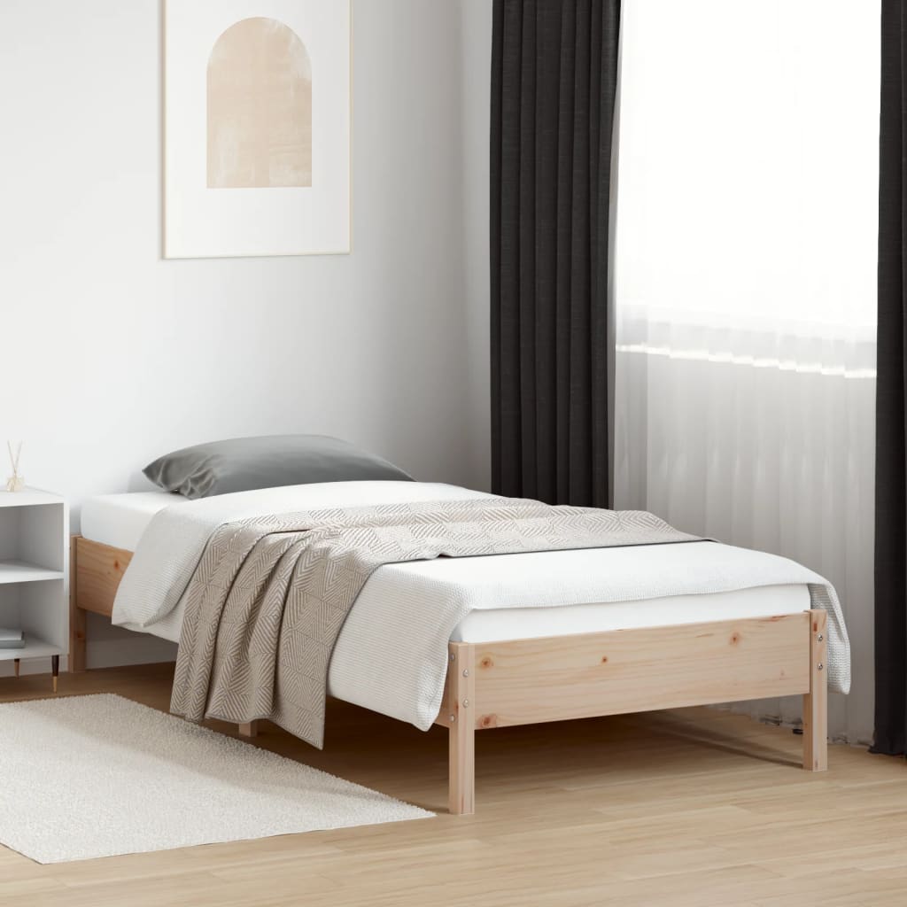 Bed frame without mattress 100x200 cm solid pine wood