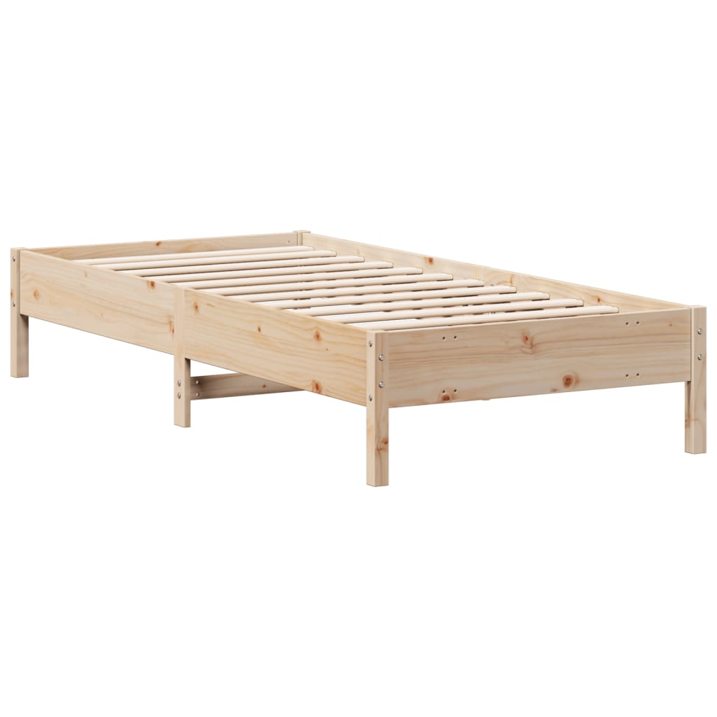 Bed frame without mattress 100x200 cm solid pine wood