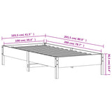 Bettgestell ohne Matratze 100x200 cm aus massivem Kiefernholz