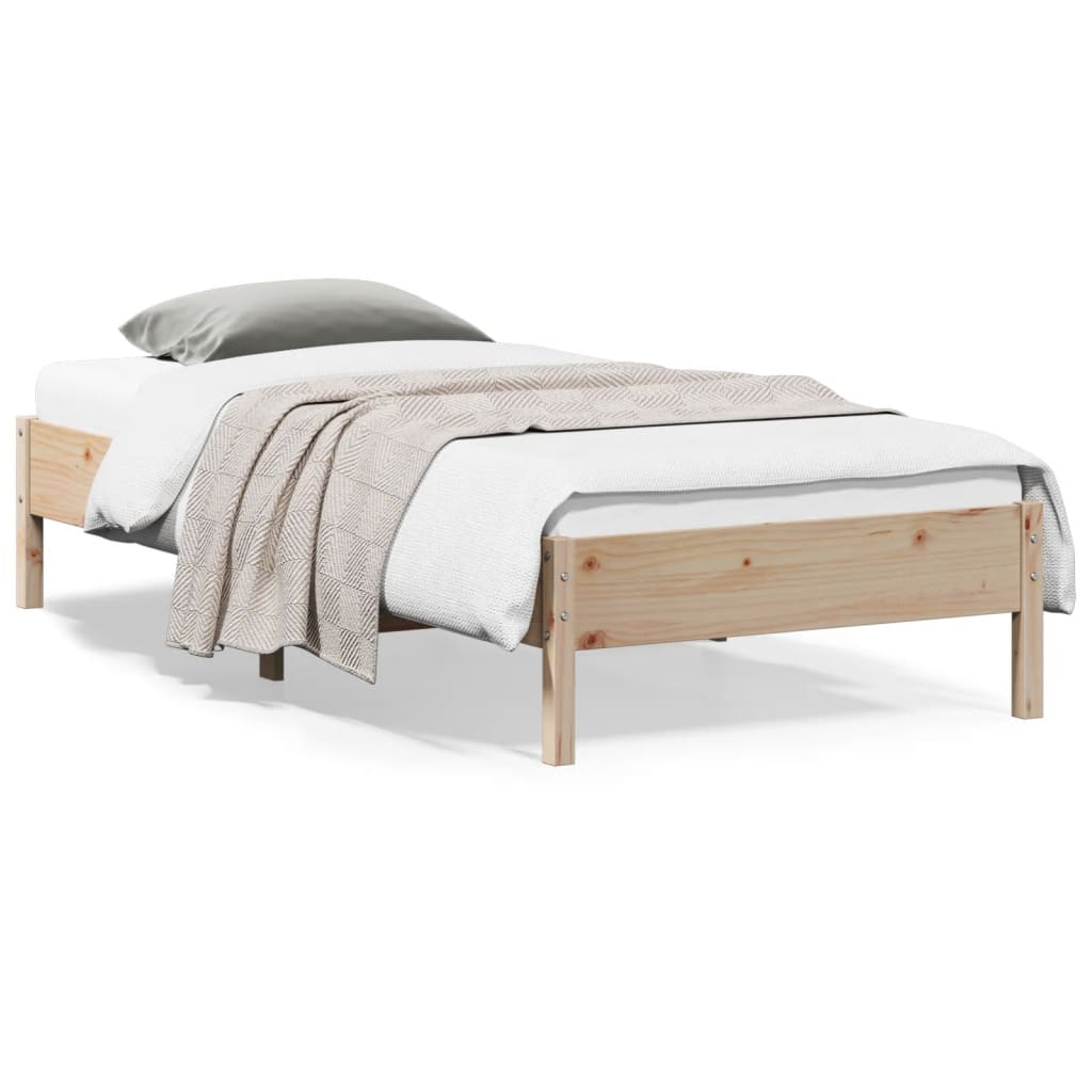 Bed frame without mattress 100x200 cm solid pine wood