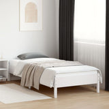 Bed frame without mattress white 100x200 cm solid pine wood