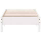 Bed frame without mattress white 100x200 cm solid pine wood