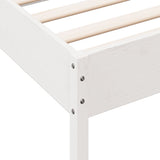 Bed frame without mattress white 100x200 cm solid pine wood