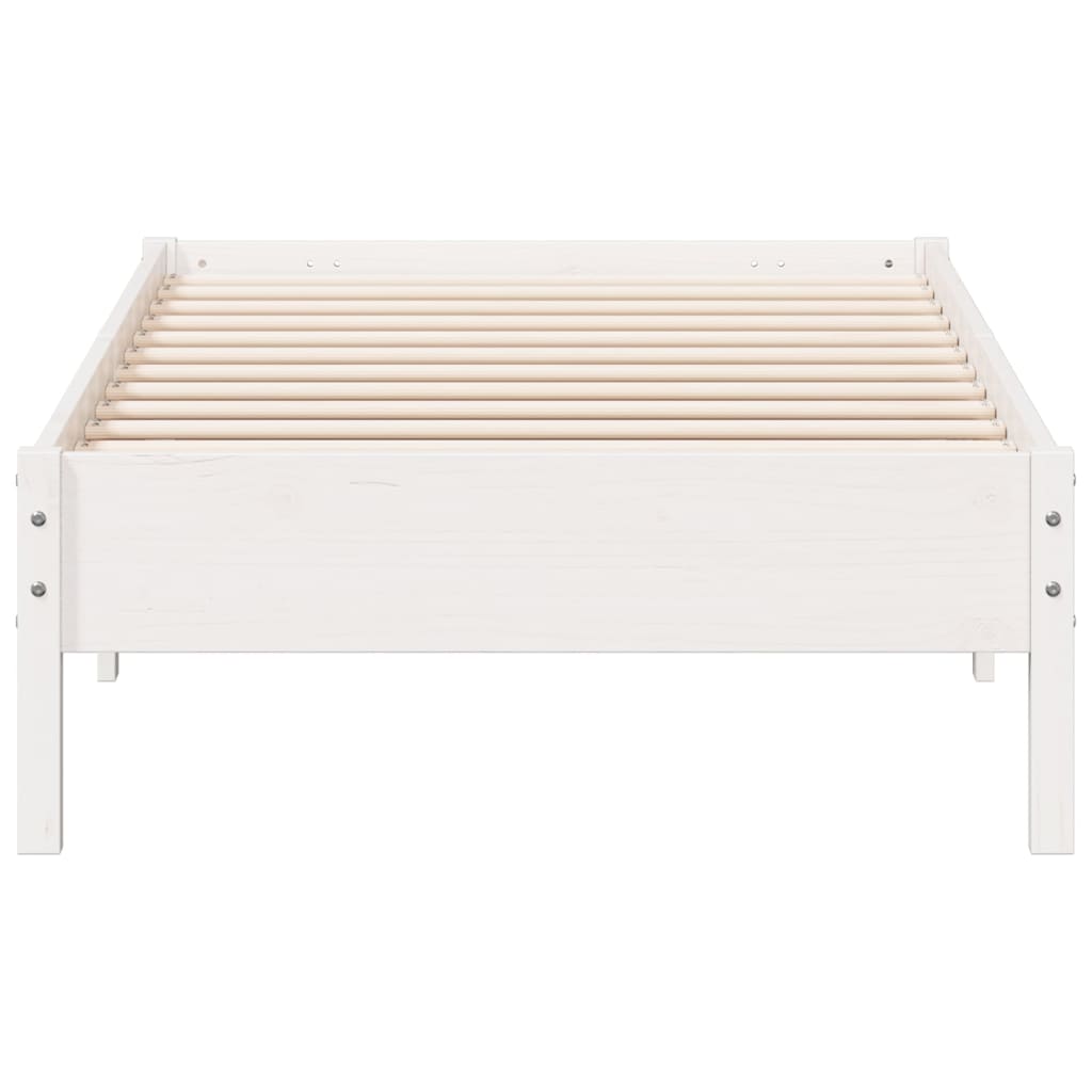 Cadre de lit sans matelas blanc 90x200 cm bois de pin massif