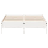 Bed frame without white mattress 140x190 cm solid pine wood