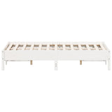 Bed frame without white mattress 140x190 cm solid pine wood