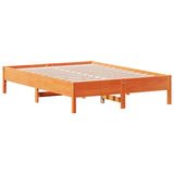 Cadre de lit sans matelas cire marron 140x190cm bois pin massif