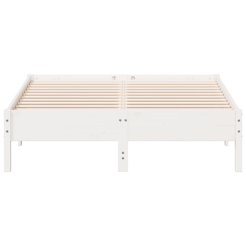 Cadre de lit sans matelas blanc 135x190 cm bois de pin massif