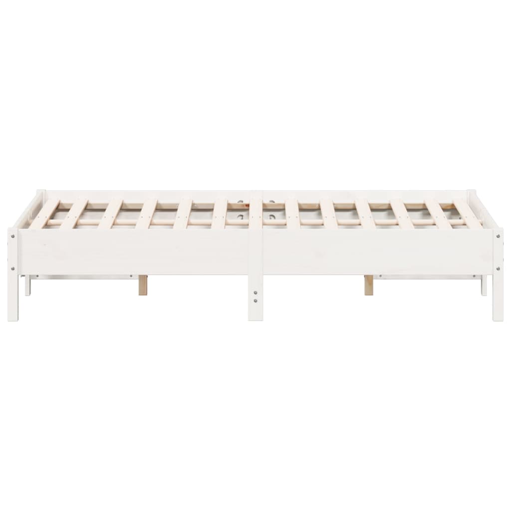 Cadre de lit sans matelas blanc 135x190 cm bois de pin massif