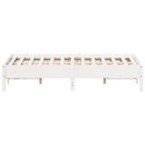 Cadre de lit sans matelas blanc 135x190 cm bois de pin massif