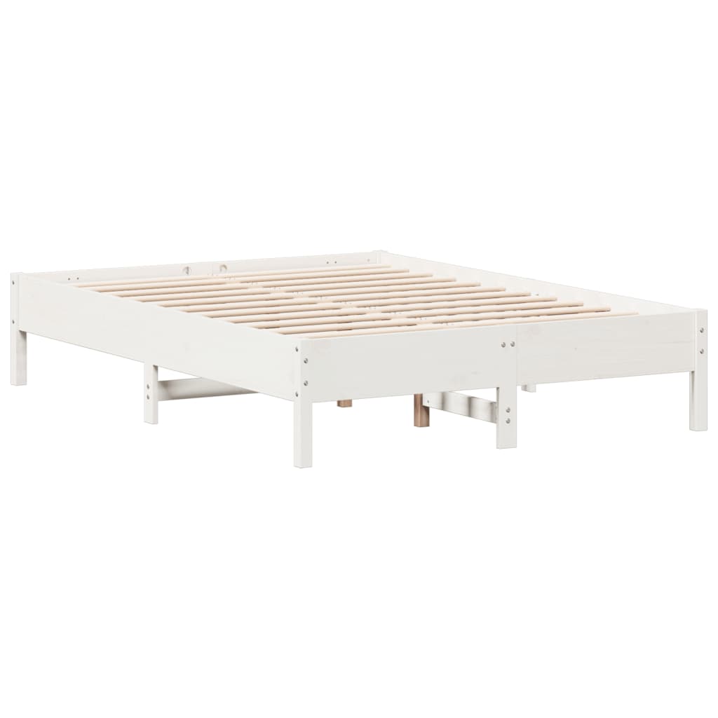 Cadre de lit sans matelas blanc 120x190 cm bois de pin massif