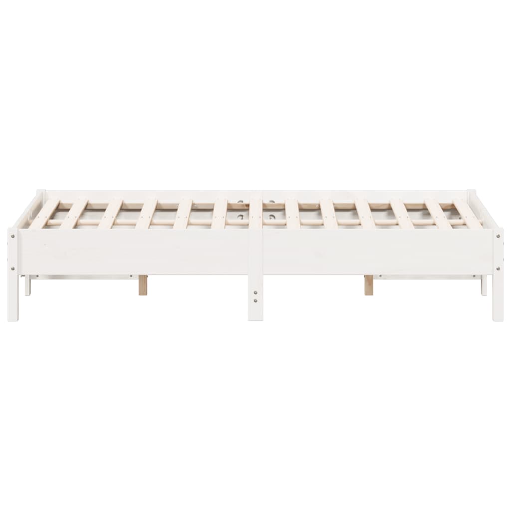 Cadre de lit sans matelas blanc 120x190 cm bois de pin massif