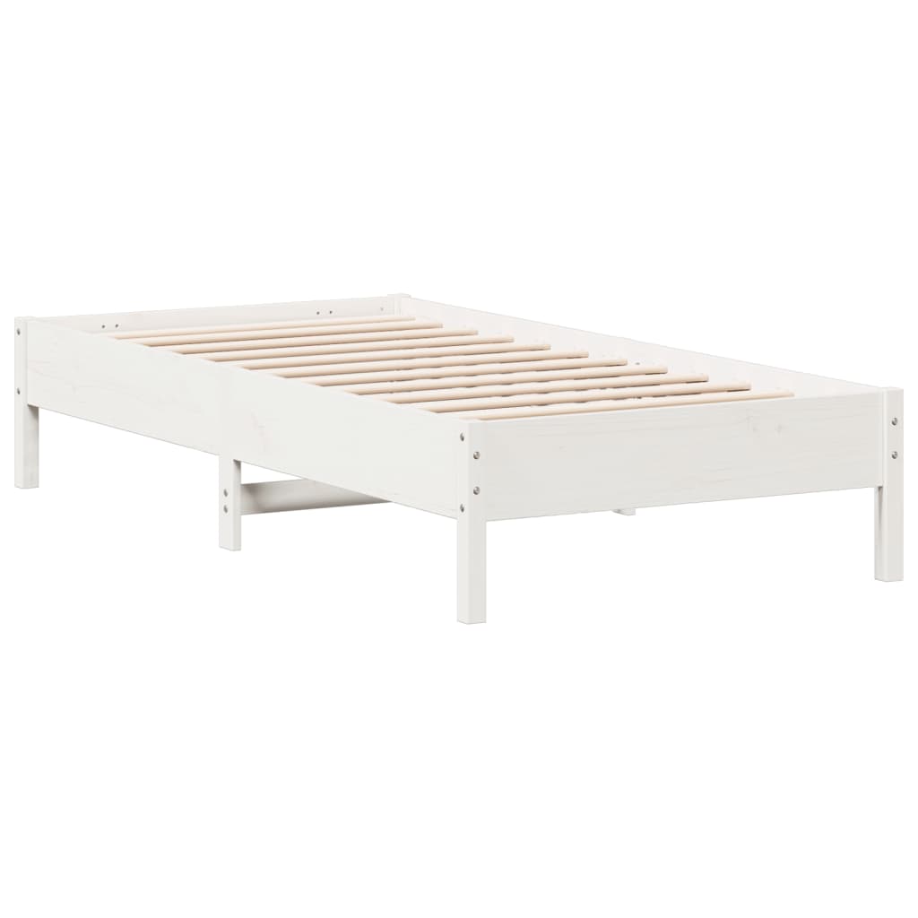 Cadre de lit sans matelas blanc 90x190 cm bois de pin massif