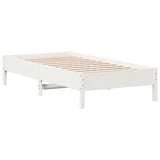 Cadre de lit sans matelas blanc 90x190 cm bois de pin massif