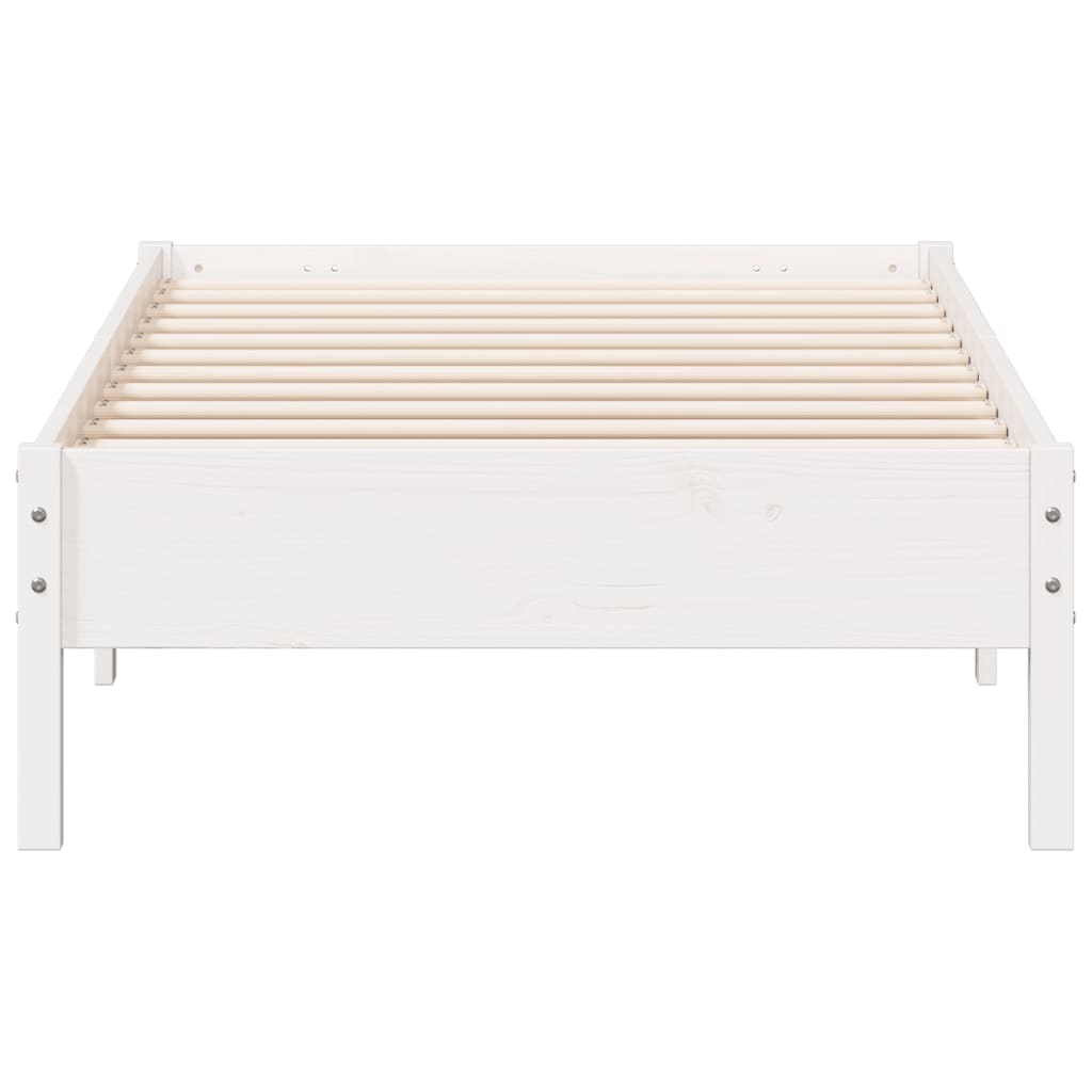 Cadre de lit sans matelas blanc 90x190 cm bois de pin massif