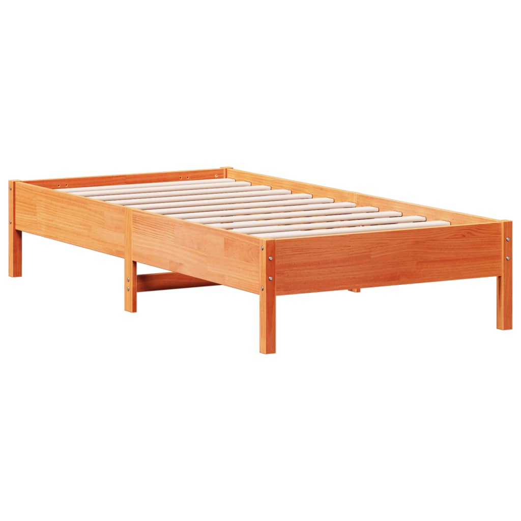 Cadre de lit sans matelas cire marron 90x190 cm bois pin massif