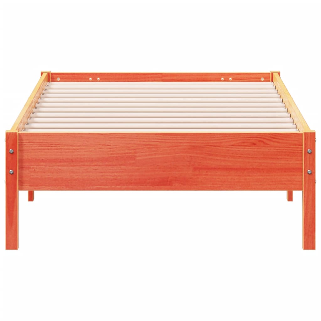 Cadre de lit sans matelas cire marron 90x190 cm bois pin massif