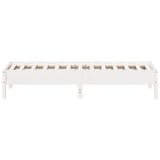 Cadre de lit sans matelas blanc 75x190 cm bois de pin massif