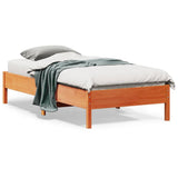 Cadre de lit sans matelas cire marron 75x190 cm bois pin massif