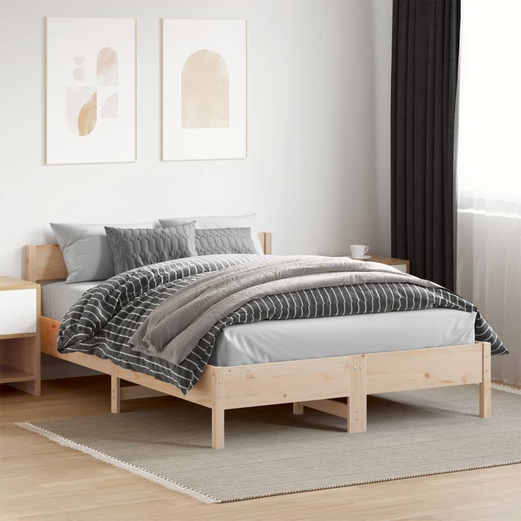 Cadre de lit sans matelas 160x200 cm bois massif de pin