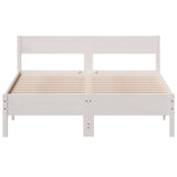 Bed frame without mattress white 160x200 cm solid pine wood