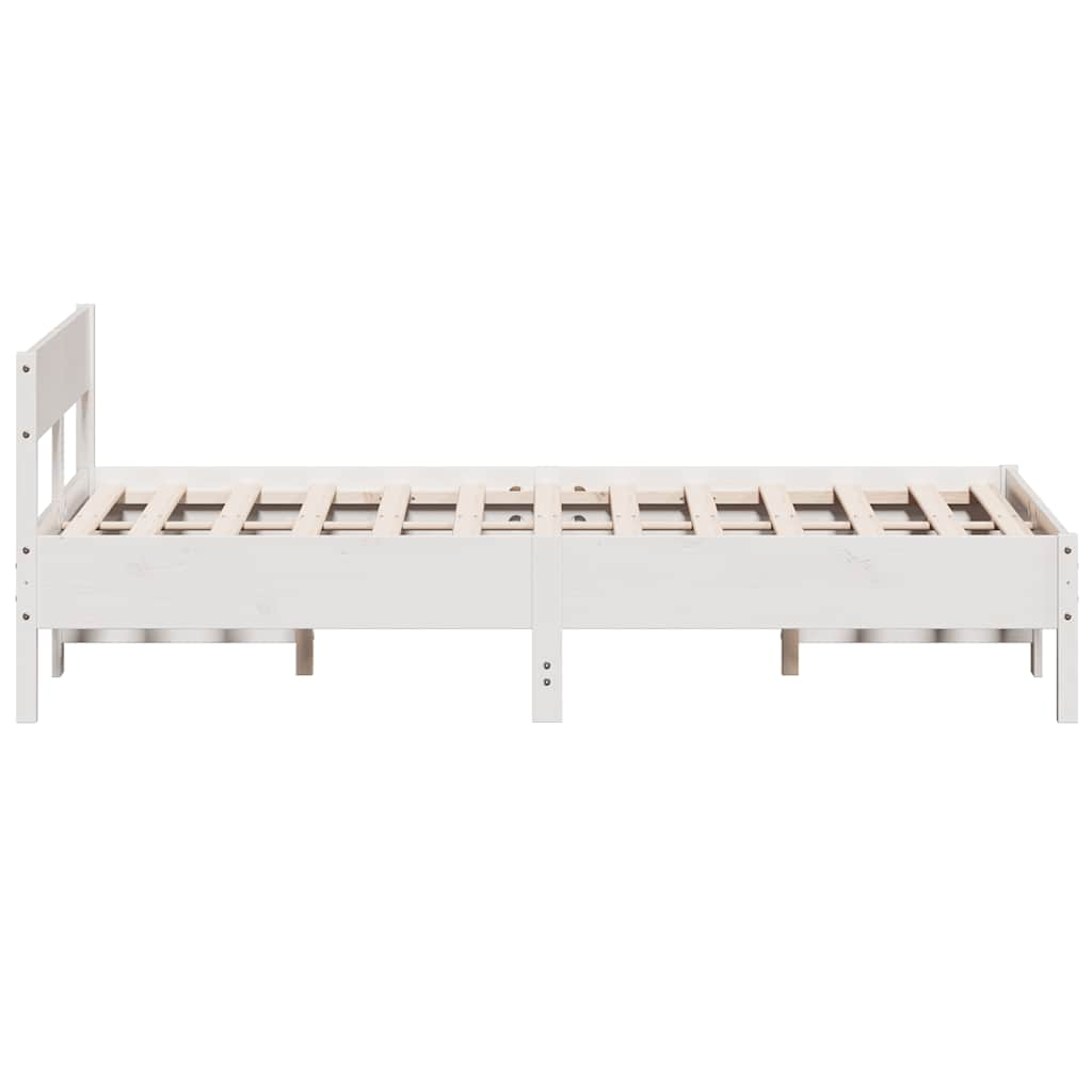 Bed frame without mattress white 160x200 cm solid pine wood