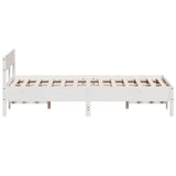 Bed frame without mattress white 160x200 cm solid pine wood