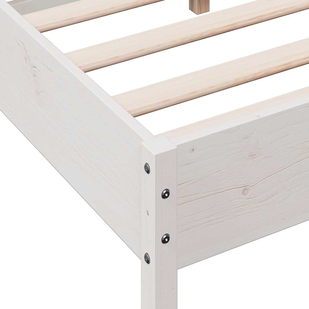 Bed frame without mattress white 160x200 cm solid pine wood