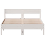 Bed frame without mattress white 150x200 cm solid pine wood