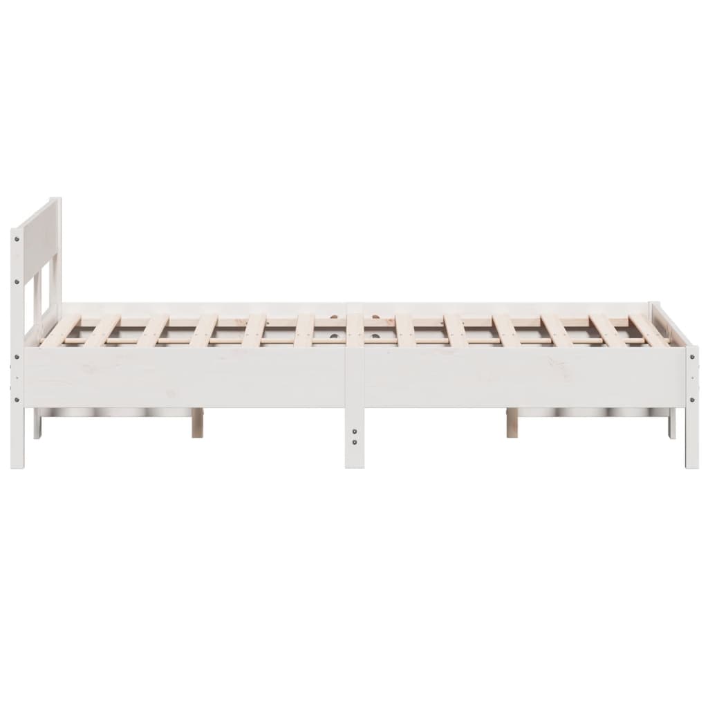 Bed frame without mattress white 150x200 cm solid pine wood