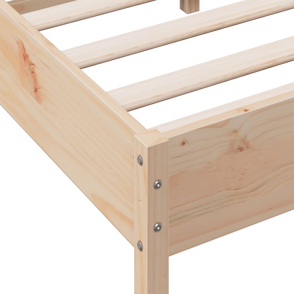 Bed frame without mattress 140x200 cm solid pine wood