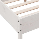 Bed frame without mattress white 140x200 cm solid pine wood