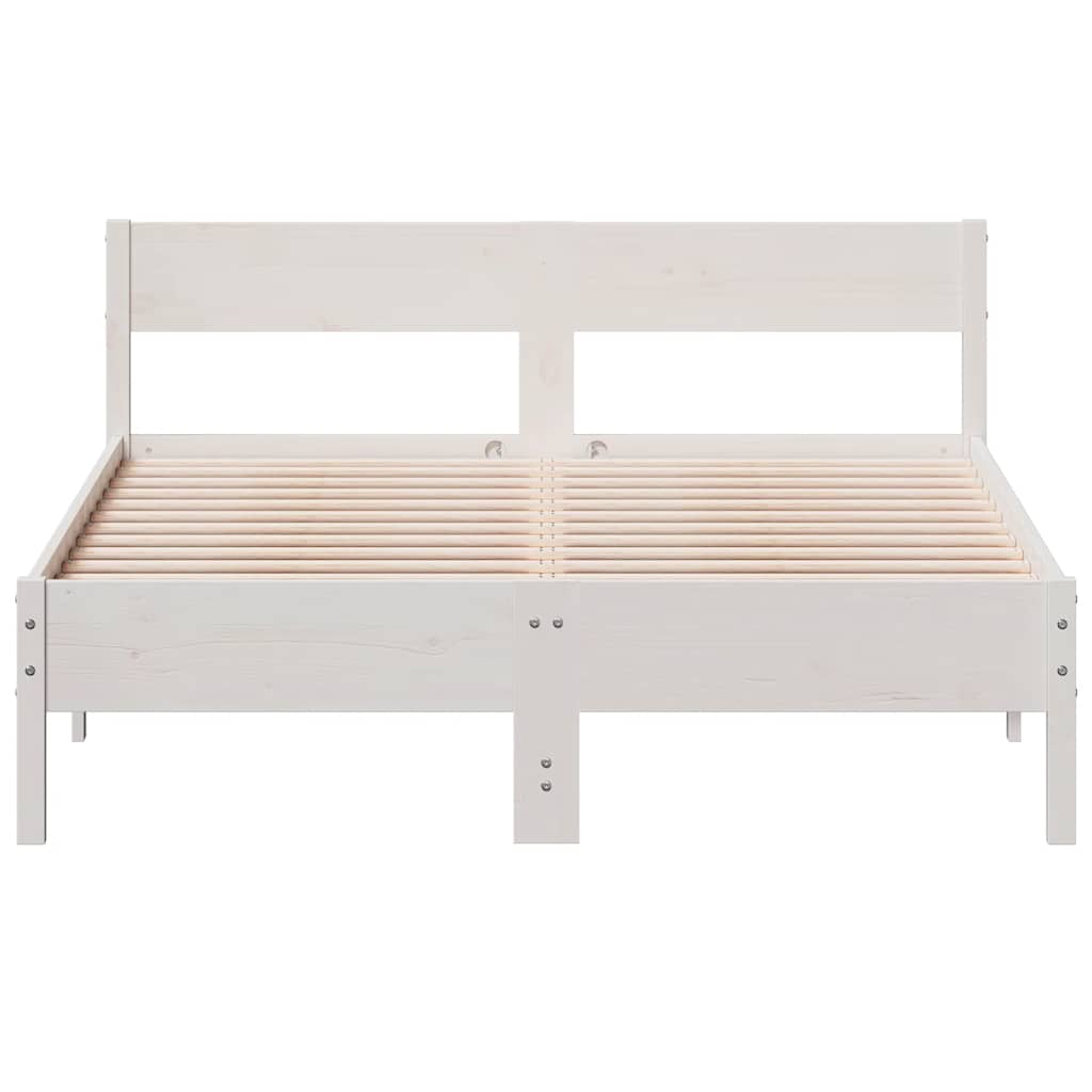 Cadre de lit sans matelas blanc 120x200 cm bois de pin massif