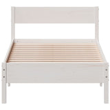 Bed frame without mattress white 90x200 cm solid pine wood