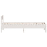 Bed frame without mattress white 90x200 cm solid pine wood