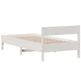 Bed frame without mattress white 90x200 cm solid pine wood