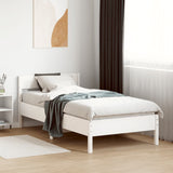 Bed frame without mattress white 90x200 cm solid pine wood