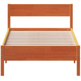 Cadre de lit sans matelas cire marron 90x200 cm bois pin massif