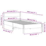 Bettgestell ohne Matratze 90x190 cm aus massivem Kiefernholz