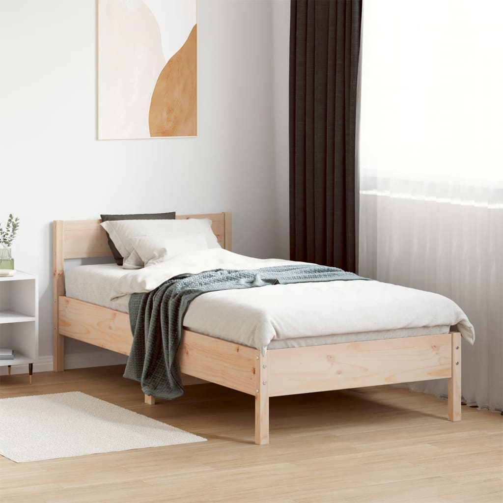 Cadre de lit sans matelas 90x190 cm bois de pin massif