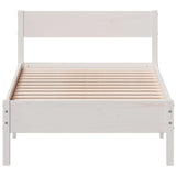 Bed frame without white mattress 90x190 cm solid pine wood