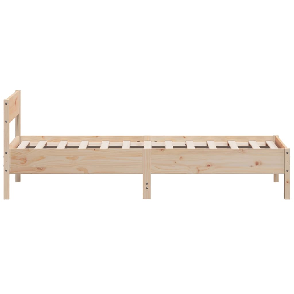 Cadre de lit sans matelas 75x190 cm bois de pin massif