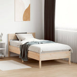 Bed frame without mattress 75x190 cm solid pine wood