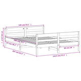 Bettgestell ohne Matratze 140x200 cm aus massivem Kiefernholz