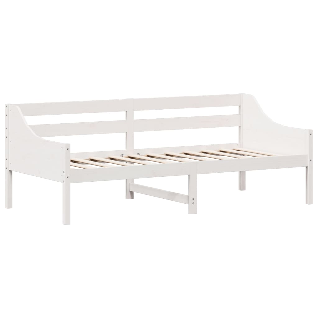 Lit de jour sans matelas blanc 90x200 cm bois de pin massif